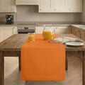 Easy Linen™ by D'Moksha, Linen-Look Texture, Recycled Fabric Table Runner, Orange, 14 x 72 Inch, Wrinkle Resistant, Machine Washable - Fall, Everyday Dining by DMokshaHomes