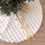 JOVIPOP Large Christmas Tree Skirt, 60-Inch White Faux Fur Decor - Image 7