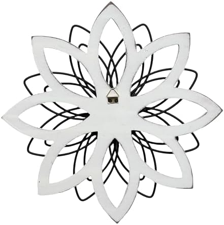 Remenna Metal Flowers Wall Decor, Metal Rustic Wall Art Decoration Farmhouse Wall Decorations Multiple Floral Hanging Decor for Bathroom Living Room Home Office Garden Kitchen (white & blue) - Image 7