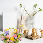 8 Pcs Easter Candle Rings, Mini Candle Holder Wreath with Spring Flowers and Eggs Decor for Table Centerpiece, Front Door, Easter Wreaths for Home Holiday Decor - Image 5