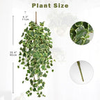 Hollyone 2pcs Artificial Hanging Plants 35.4" Fake Ivy Vine Faux Ivy Leaves Fire and UV Resistant Hanging Plant Wall Greenery for House Room Patio Indoor Outdoor Home Shelf Office Wedding Decor - Image 2