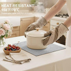 homing Faux Cotton Linen Placemats Set of 6, Cloth Washable Farmhouse Dining Table Mats for Indoors & Outdoors, Easy to Clean, Light Grey, 13 x 19 Inch - Image 3