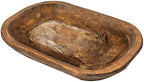 Decorative Wooden Dough Bowl Approx 10x14 Inch, Hand Carved Spanish Oak by MainEventUSA