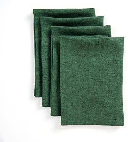 Solino Home 100% Linen Napkins Forest Green, Athena 20 x 20 in, Set of 4 by SolinoHome