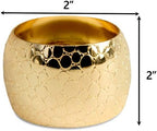 13 Inch Round Elegant Serve ware Charger Plates with Matching Napkin Rings, Wedding, Dinner party, Event - Choose from our Variety of Styles and Quantities (12, Cracked Gold) - Image 3
