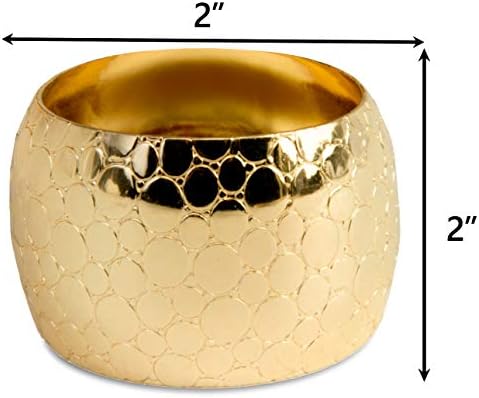 13 Inch Round Elegant Serve ware Charger Plates with Matching Napkin Rings, Wedding, Dinner party, Event - Choose from our Variety of Styles and Quantities (12, Cracked Gold) - Image 3