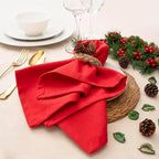 Blue Needles Solid Cloth Napkins 100% Cotton Set of 12-18 x 18 Inches - Image 3