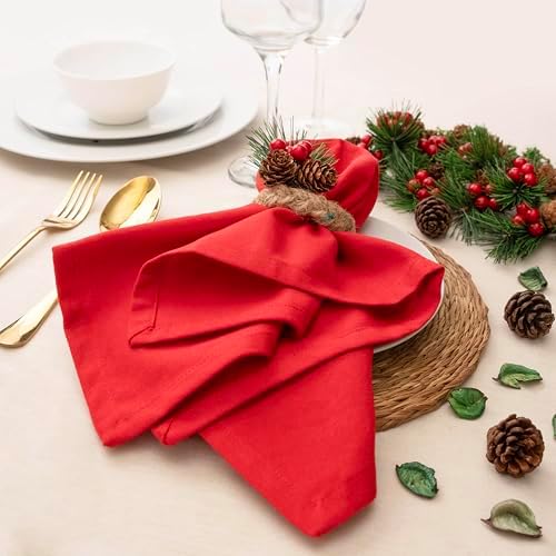 Blue Needles Solid Cloth Napkins 100% Cotton Set of 12-18 x 18 Inches - Image 3