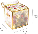 Simplify 64 Count Ornament Storage Box | Plastic | Decorative Organizer | Storage Bin | Gold | L12 x W12 x H12 (Pack of 2) - Image 4