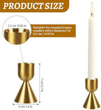 ASelected 12 PCS Gold Taper Candle Holder, 4x4x7cm Gold Candlestick Holders, Iron Small Golden Candle Holders for Table Decor, Wedding Reception, Festive Christmas Mantel Decoration - Image 2