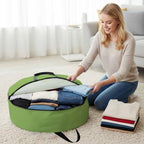 36 Inch Round Storage Bag 2 Pack,Watercolor Green Waterproof Wreath Storage Container with Handles&Zipper Solid Color Closet Organizer Bags Garland Box - Image 4
