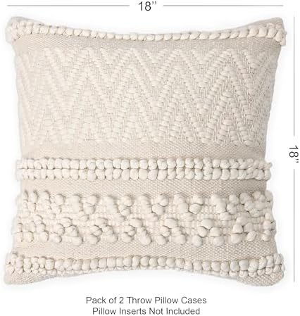 · REDEARTH · Boho Textured Handwoven Throw Pillow Cases - Boho Chic Natural - Image 2