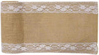 VDS Pack of 10, Burlap Table Runner with White Lace Edge, 100% Natural Jute Rustic Hessian Table Cloth Centerpiece for Wedding Birthday Party Banquet Table Decoration (Size 12X108 Inch)(Natural Tan) - Image 4
