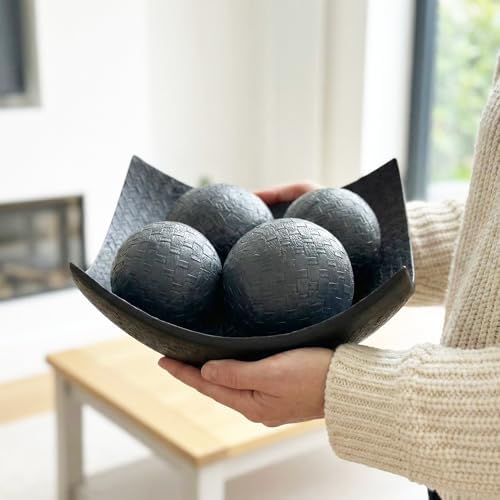 Seraphic Kitchen Table Decor, Decorative Centerpiece Scoop Bowl, Black - Image 5