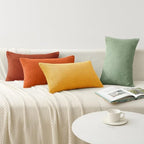 MIULEE Fall Decorative Lumbar Pillow Covers Yellow Rust Green 12x20 - Image 4