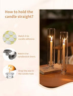NUPTIO Hurricane Glass Candle Holders Bulk for Wedding - 12.6" H Set of 30 - Image 5