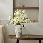 Ceramic Flower Vase for Home Decor, Vintage Green Decorative Vase 8.5 Inch - Image 4