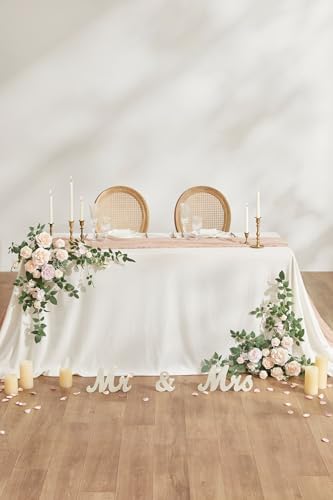 Ling's moment 2 Pack Pink Floral Garland Wedding Arch Flowers - Image 4