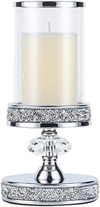 Candle Holder for Pillar Candle, Pillar Candle Holders for Wedding, Coffee Dining Table, Christmas, Table Centerpieces, Home Décor ZXC048D (1 Crystal Ball) by Hanjue