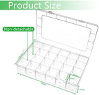 Gbivbe Large 24 Grids Plastic Organizer Box Adjustable Dividers,Clear Storage Box for Jewelry, Art DIY Crafts, Washi Tapes, Beads and Small Parts(2 Pack) - Image 3