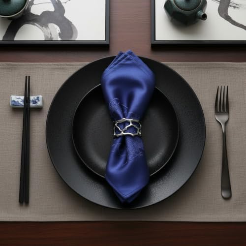 QAP Stainless Steel Napkin Rings, Elegant Coral Design Buckles Set of 2 - Image 2