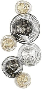 Deco 79 Metal Plate Home Wall Decor Wall Sculpture with Textured Pattern, Wall Art 42" x 1" x 27", Gold by Unknown