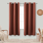 KOUFALL Rust Western Curtains for Bedroom 72 Inch Length 2 Panels Set Blackout Room Darkening Light Blocking Insulated Thermal Curtains for Living Room,Terracotta Red,42x72 Inches Long by KOUFALL