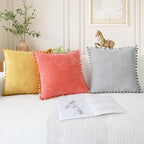 CaliTime Decorative Couch Throw Pillow Covers 22 X 22 Inches Living Coral - Image 5