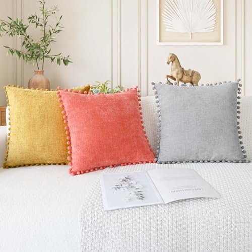 CaliTime Decorative Couch Throw Pillow Covers 22 X 22 Inches Living Coral - Image 5