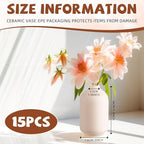 Tioncy 15 Set 5.5"*3" White Ceramic Bud Vases Bulk Boho Valentine's Day Decoration Centerpieces Small Flower White Ceramic Vases for Dry Flowers Pampas Grass Home Wedding DIY Table Decor - Image 2