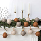 Yunlly 12 Pcs Neutral Christmas Ornament, Brown Ivory Beige, 3.15'' - Image 2
