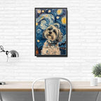Metal Sign Tin Sign Vintage Wall Art Lhasa Apso Starry Night Apso Dignified Apso in A Night Sky for Home Temple and Seasonal Displays Waterproof Aluminum 12×16 Inches with Metal Frame - Image 3