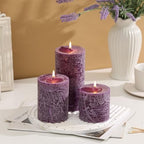 3x6 Inch Purple Pillar Candles Set of 3 - Hand-Poured Unscented Candles, Long Clean Burning, Large Big Candle, Smokeless Dripless Candle for Dinner Table, Wedding, Home, Bathroom, Advent Decor - Image 3