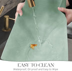 MOSAYT Vinyl Faux Leather Placemats, Set of 6, Green - Image 4