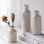 Ceramic Vase Set - 3 Small Vases,KAYLYNN Ceramic Vases for Rustic Home Decor, Living Room Decor, Table Décor, Bookshelf, Mantel Decor, Vases for Centerpieces, Vases for Flowers, Decorative - Image 5