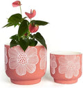 Ceramic Plant Pots, 8+6 Inch, 2 Pcs Indoor Planters with Drainage Holes by YBXYIBOXUAN