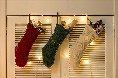 Fesciory Christmas Stockings 6 Pack, 14 Inch Cable Knit Xmas Decor - Image 6