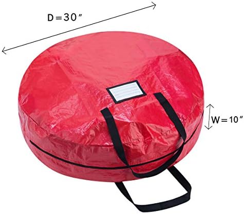 Christmas Tree & Wreath Storage Bags- Set of 2- For 9 Foot Artificial Trees & 30” Holiday Wreaths- Protect Decorations & Inflatables by Elf Stor (Red) - Image 4