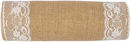 MDS 20 PCS 100% Natural Burlap Table Runners 12" x 108" with Lace, Rustic Farmhouse Country Vintage Boho Jute Runner for Wedding Reception Birthday Party Home Kitchen Dining Coffee Table Decoration - Image 3