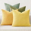 MIULEE Soft Corduroy Decorative Throw Pillow Covers Yellow Green 20x20 by MIULEE
