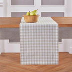 Solino Home 100% Pure Linen Table Runner Natural, Gingham Check 14 x 156 in by SolinoHome