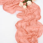 20 Pack Coral Table Runner 10Ft Cheesecloth Table Runner Boho Gauze Table Runners Romantic Long Sheer Fabric Cheese Cloth Table Runners for Wedding Party Bridal Shower - Image 5