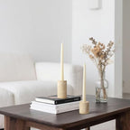 Candle Holders True Natural Marble Set of 2 Decorative Candlestick Holder for Table Centerpieces Home Dinning Party Wedding Birthday Premium Candles Stand for 3/4 inch Candles Beige (ZT017R) - Image 5