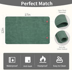 Maxpearl Faux Leather Placemats Set of 8, Easy to Clean, Dark Green - Image 6