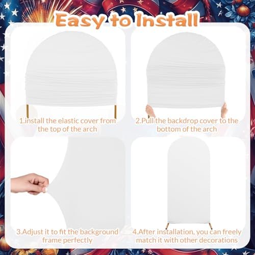 3 Pcs Patriotic Arch Cover Spandex Fitted 4ft 5ft 6ft,Classic - Image 4