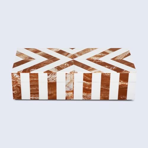 Handicrafts Home Decorative Storage Box 10x4.5 – Remote Control Holder, Jewelry Organizer, Modern Decorative Box with Lid, Boho Chic Home Décor Accent, Vintage Memory Box for Living Room Shelf Décor - Image 4