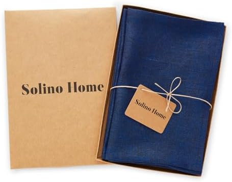 Solino Home 100% Pure Linen Napkins Royal Blue, Athena 20 x 20 in, Set of 4 - Image 3