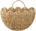 Coeusy Water Hyacinth Hanging Basket, Scalloped Wall Basket with Handle, Wicker Hanging Wall Basket for Door,Nursery,Home Decor by WEAVECOMFORTINTOEVERYCORNER