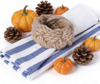 Woven Napkin Rings Set of 24, Natural Cotton Yute Napkin Holder Brown - Image 2