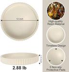 Decorative Tray for Coffee Table, 12'' Resin Round Tray for Home Decor - Image 2